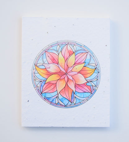 Handmade Plantable Notepads - Floral Glass